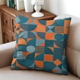 thumbnail image 4 of Exquisite Boho Throw Pillow Covers 16x16 inch Set of 2, Abstract Navy Blue Burnt Orange, Mid Century Modern Aesthetic, Geometric Minimalist Art Decor for Home, Couch, Bed, 4 of 7