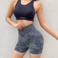 thumbnail image 3 of Las Mujeres De La Moda Camuflaje Impreso De Alta Elasticidad Sin Costuras Pantalones Cortos Deportivos/Transpirable Abdominal Butt Lift Gym Bragas/Verano Cintura Adelgazar Deporte Correr Yoga, 3 of 4