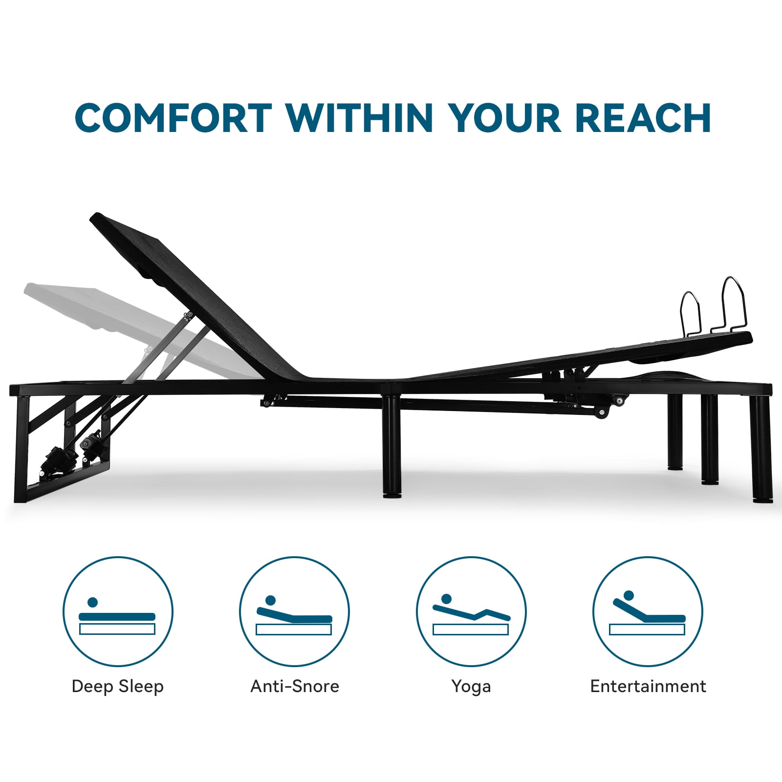 COMHOMA Queen Adjustable Bed Frame – Electric Base With Remote, Independent Head & Foot Incline