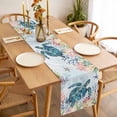 thumbnail image 3 of Coastal Turtle Table Runner - 108 Inch Long, Kitchen Dining Table Runner Dresser Scarves, Nautical Ocean Coral Jellyfish Seashells Farmhouse Decor for Coffee Tables Wedding Party Banquet, 3 of 8