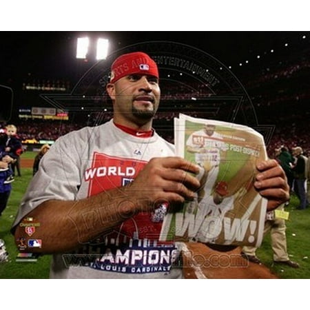 Albert Pujols Celebrates Winning Game 7 of the 2011 MLB World Series