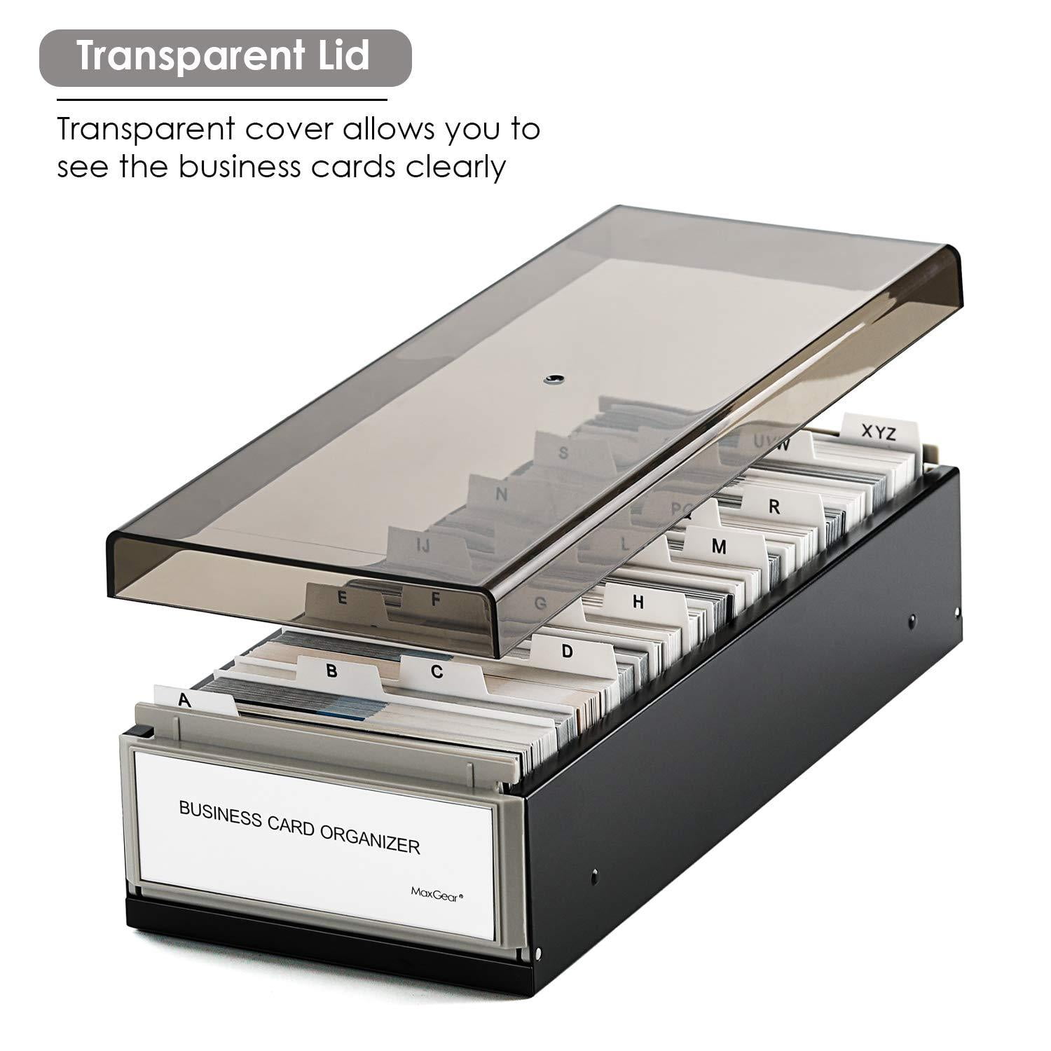 Maxgear Business Card Holder For Desk Business Card Organizer Business Card Case Credit Card Holder File Index Card Box Storage Capacity 800 Cards 35rdquo X 22rdquo A - Walmartcom