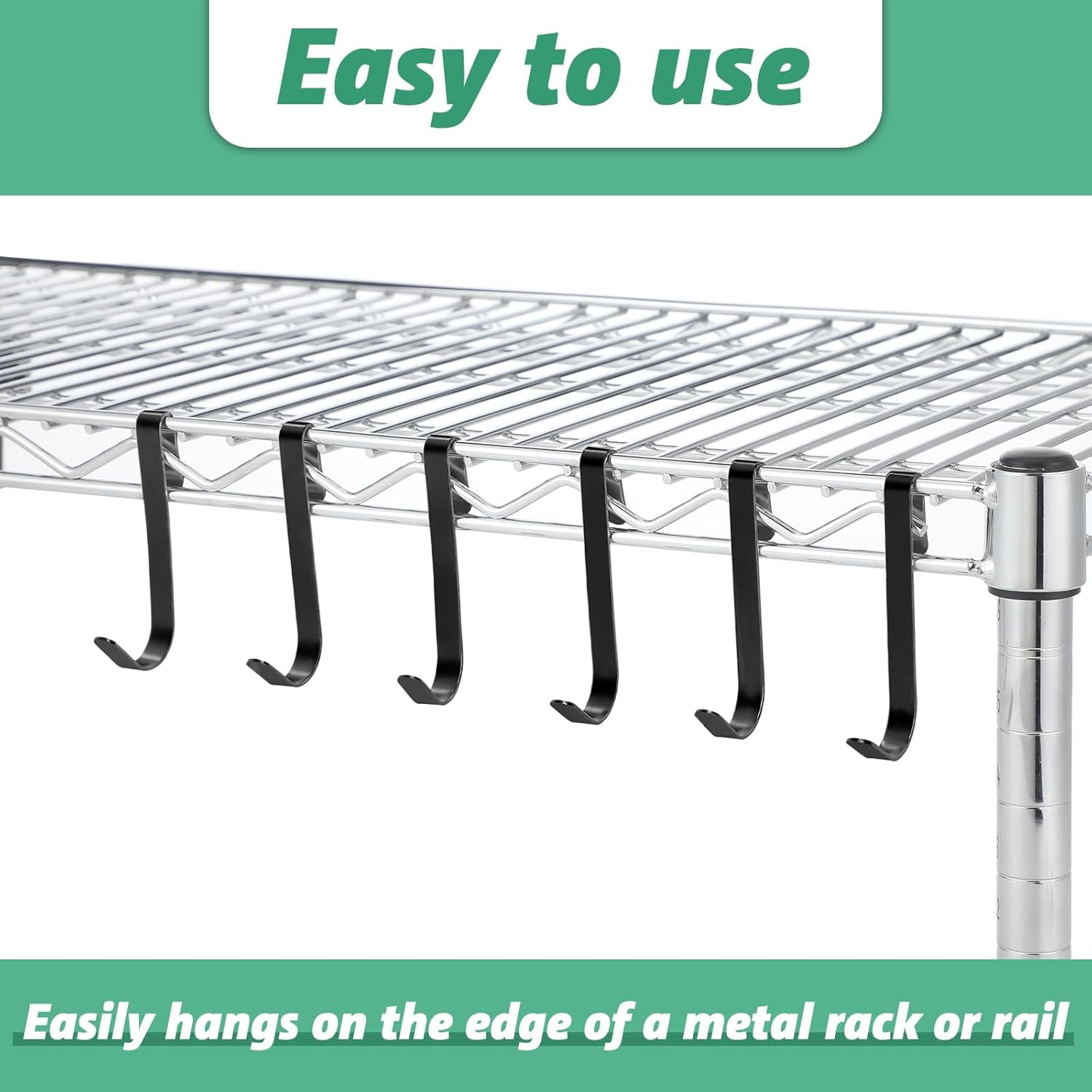 TrendMallOasis  6 Pcs J Hook for Wire Shelving 3.6 Inch Large Heavy Duty Metal Shelf Hooks for Wire Shelves Racks Closet Shelving Accessories