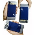 thumbnail image 4 of Mobile Phone Wallet - Adhesive Card Holder Pouch Smartphones - Stick on Navy Wallet Carry Credit Cards and Cash - Navy, 4 of 9