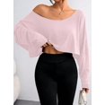 thumbnail image 5 of Womens Casual Solid Color Batwing Sleeve T-Shirt Cropped Summer Blouse For Women, 5 of 5