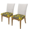 thumbnail image 2 of Vsdgher Sunflowers On Black And White Stripes Couch Cushion Covers, Non-Slip Sofa Seat Cushion Slipcovers, Soft Couch Covers（Don't include seat cushion）Two Pieces, 2 of 7