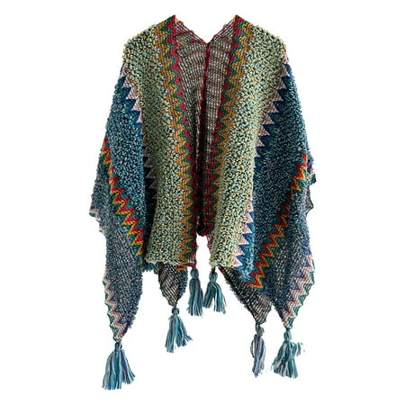 Hontri Wraps for Women Women s Autumn And Winter New Thickened Knitted Tassel Retro Split Scarf Shawl Shawl Wraps for Women Dark Blue Hontri Wraps for Women Women s Autumn And Winter New Thickened Knitted Tassel Retro Split Scarf Shawl Shawl Wraps for Women Dark Blue