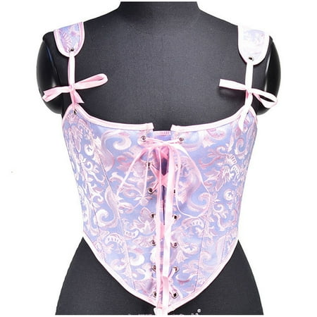 Corsets for Women Body Shaper Lingerie Corset Tops for Women Plus Size Tops for Women Women Casual Sexy Eyelet Lace-up Floral Print Fishbone Court Vintage Corset Straps Tank Top