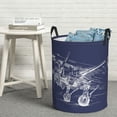 thumbnail image 3 of DouZhe Waterproof Collapsible Large Laundry Baskets, Graffiti Aircraft Airplane Flight Prints Circular Hamper with Handles, 3 of 7