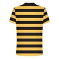 thumbnail image 4 of JSheng Men's Striped T-Shirts Fashionable Short Sleeve Round Neck Loose Comfortable Casual Oversize Pullover Tops for Man A-Yellow XXL, 4 of 4