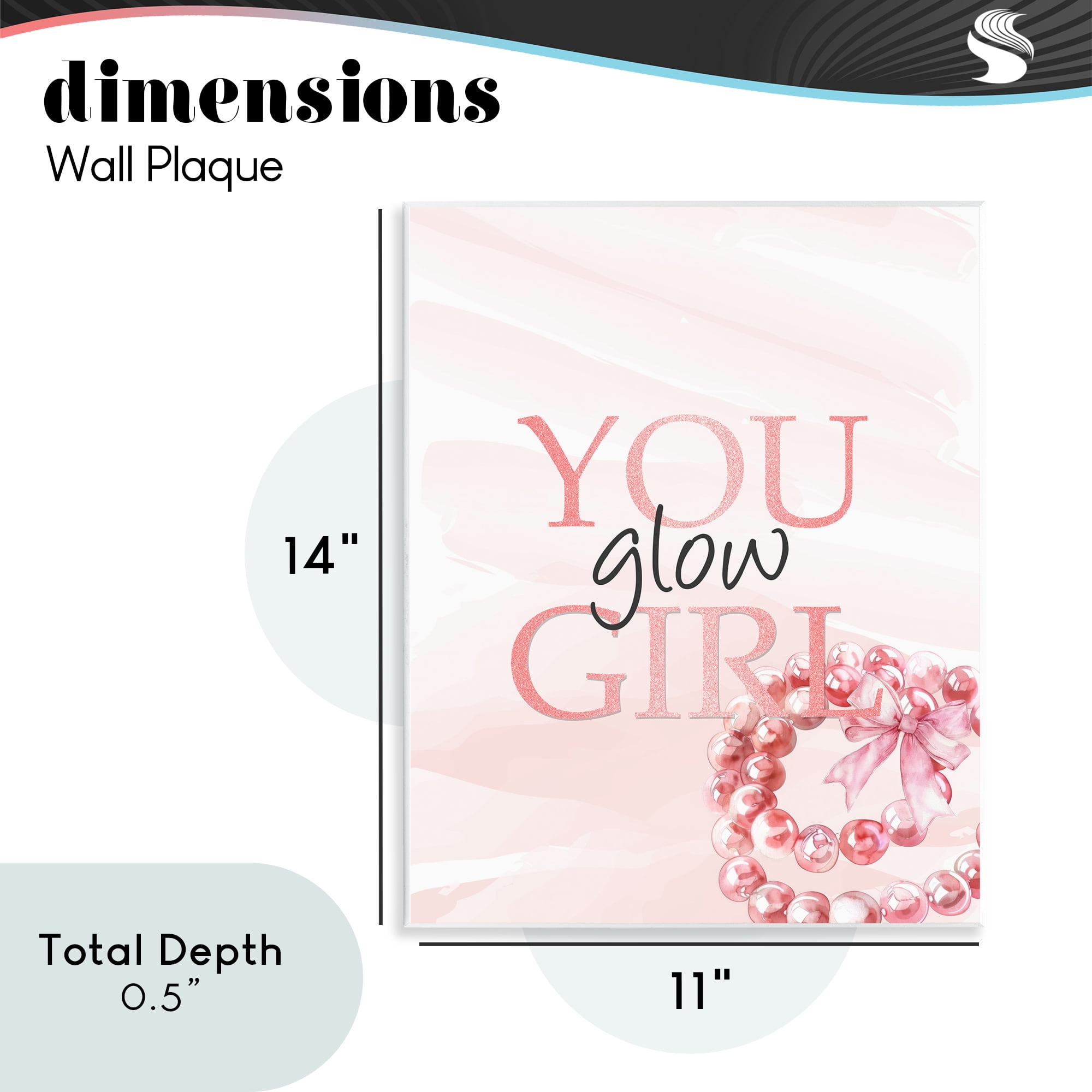 You Glow Girl Feminine Wall Plaque Art, design by Kim Allen