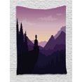 thumbnail image 1 of Adventures Tapestry, A Man Enjoying the View of the Mountains, Wall Hanging for Bedroom Living Room Dorm Decor, 60W X 80L Inches, Dark Chestnut Brown Grey Pink Pastel Brown Quartz, by Ambesonne, 1 of 2