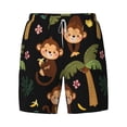 thumbnail image 4 of Lsque Mens Swim Trunks Monkeys Swinging from Palms Pattern - Bathing Suit Compression Liner - Beach Swim Shorts Swimwear - (S-3XL) - Stretch Quick Dry -XX-Large, 4 of 9