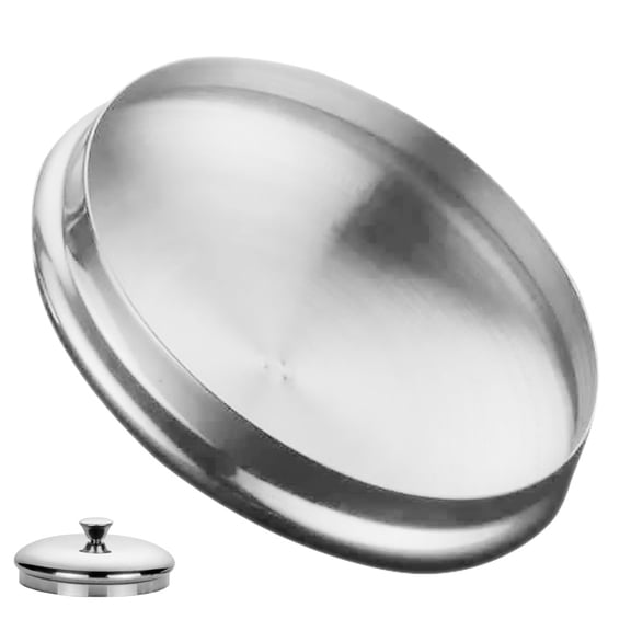 Drinks Mug Lid Replacement Stainless Steel Cup Lid Rounded Cup Metal Lid Mug Cover (L)