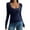 Blue, variant on Womens T Shirts Blouses Square Neck Lace Trim Cropped Slim Fit Low Cut Long Sleeve Lace Patchwork Womens Athletic Tops