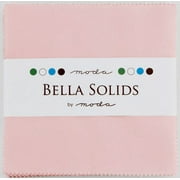 Bella Solids Pink Moda Charm Pack; 42 - 5" Precut Fabric Quilt Squares