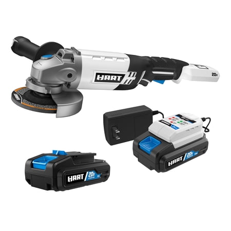 HART 2-pack 20-Volt 2Ah Batteries & Angle Grinder Bundle