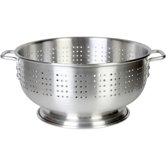 TrueCraftware- 8 Quart Heavy Duty Colander with Handles and Stable Base Aluminum- Pasta Spaghetti Berry Fruit Vegetable Kitchen Food Strainer Basket