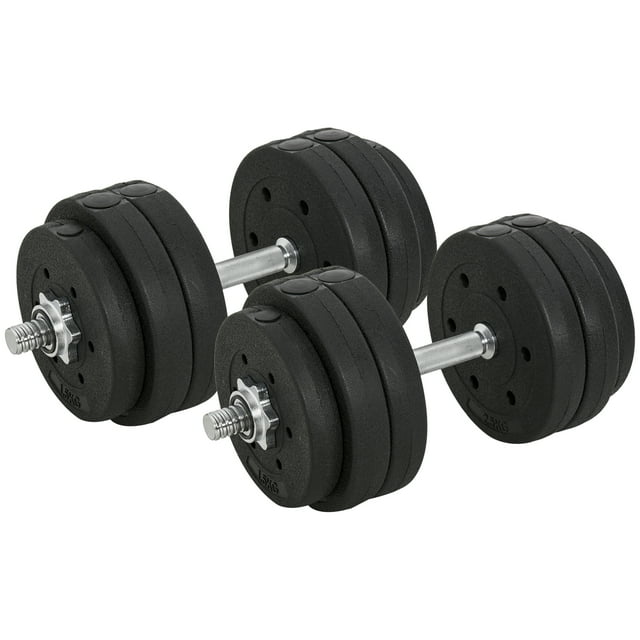 Soozier Ensemble d'Haltères Réglables 2 x 33 Lb pour la Mise en Forme du Corps, Noir