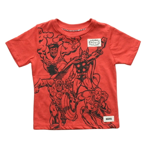 Marvel Characters Big Boys Orange T-Shirt - Small 7/8)