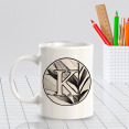 thumbnail image 3 of K 11oz Black and White Alphabet Monogrammed Initial Ceramic 11oz Coffee Mug, 3 of 5