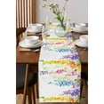 thumbnail image 2 of Colorful Botanical Burlap Cotton Table Runner 16x72 Inches Long, Spring Floral Weeping Watercolor Farmhouse Table Runners, Outdoor Dining Tablecloths Decor for Baby Shower/Party/Wedding, 2 of 6