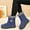 Blue, variant on Aueoeo Women's Waterproof Booties Comfortable Winter Snow Boots Lightweight Walking Hiking Warm Outdoor Mid-Calf Booties