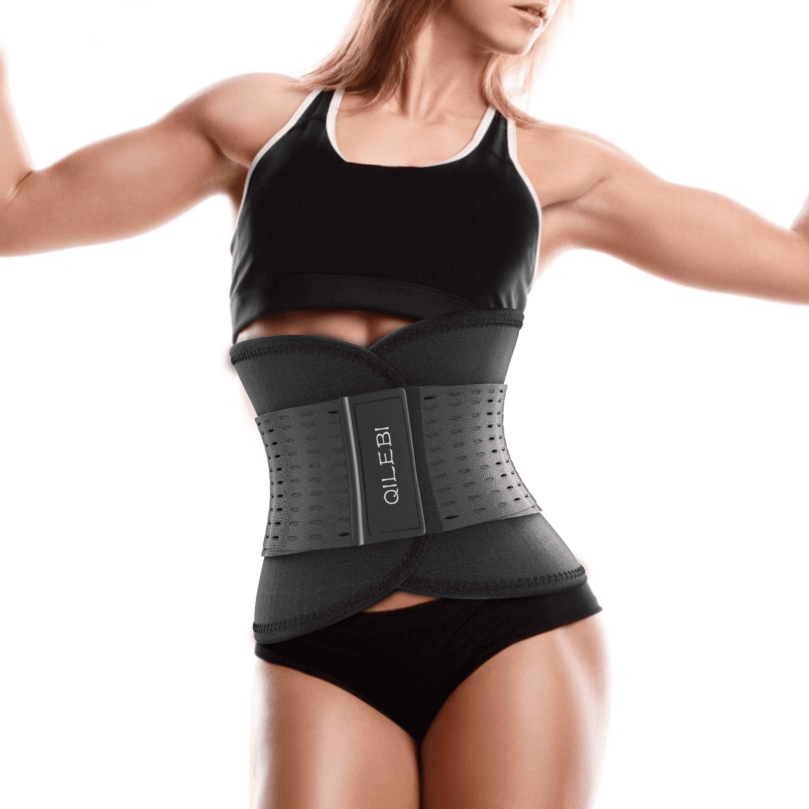 black Slimming Sports Girdle,Womens Waist Trainer,Waist Trimmers,Hot Sweat Body Shaper Waist Trainer Belt Back Brace Sports Slimming Body Shaper Band Adjustable Belly Fitness Workout Unisex