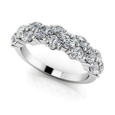 Jewellery Craft 0.75ct Round Diamond Eternity Wedding Band Ring 14k White Gold Gift For Women