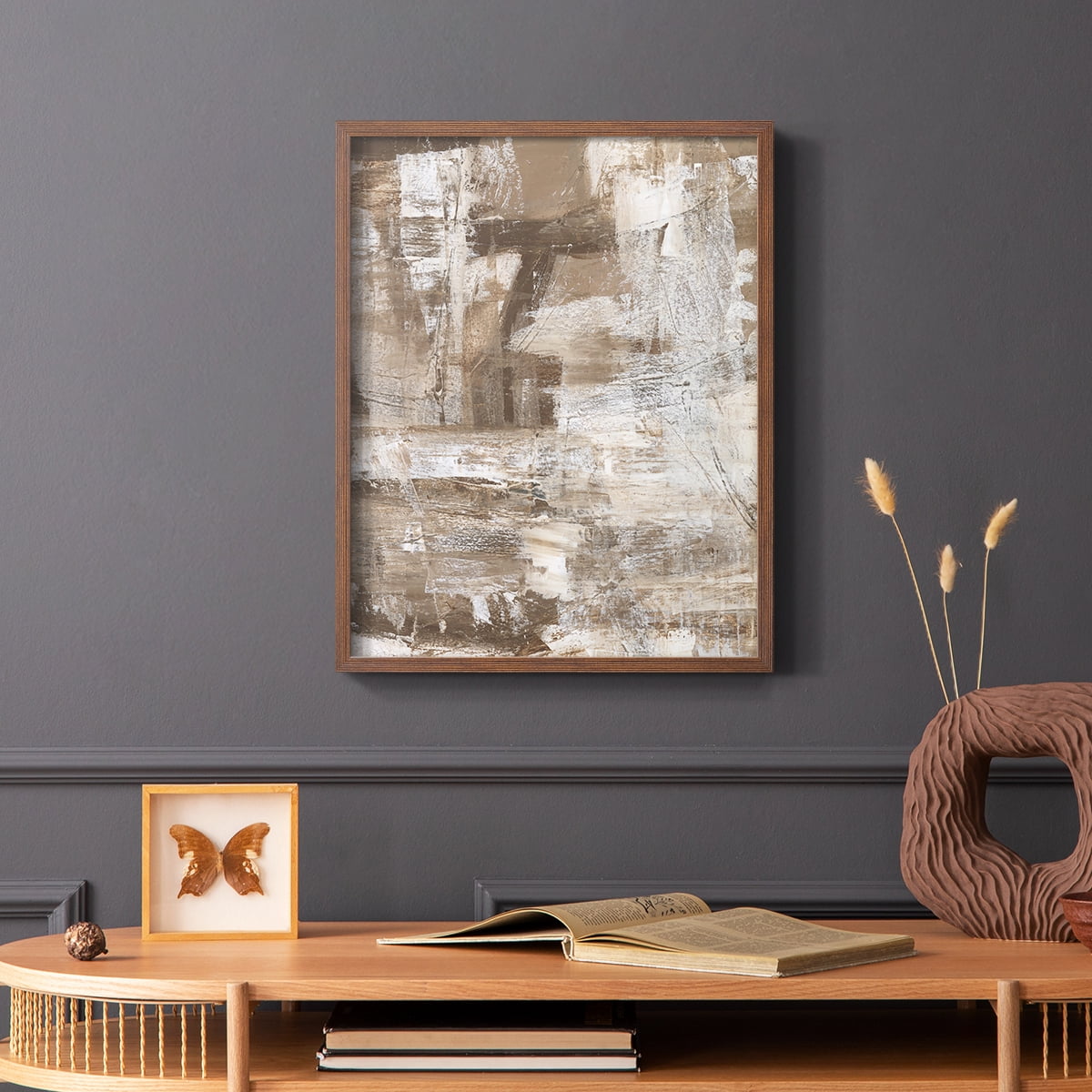 Bronzed II Framed Print in Brown Solid Wood Framed Print No Nail Hanging
