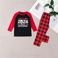 thumbnail image 7 of Rrxhxhs 2026 Merry Christmas Matching Pajamas Set Plaid Crew Neck Raglan Sleeve Sleepwear Long-Sleeve Plaid Pants Set, 7 of 7