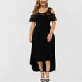 thumbnail image 4 of Robe à Manches Courtes pour Femmes Grande Taille, Robe Sexy Sans Bretelles avec Dentelle en Solde, 4 of 4