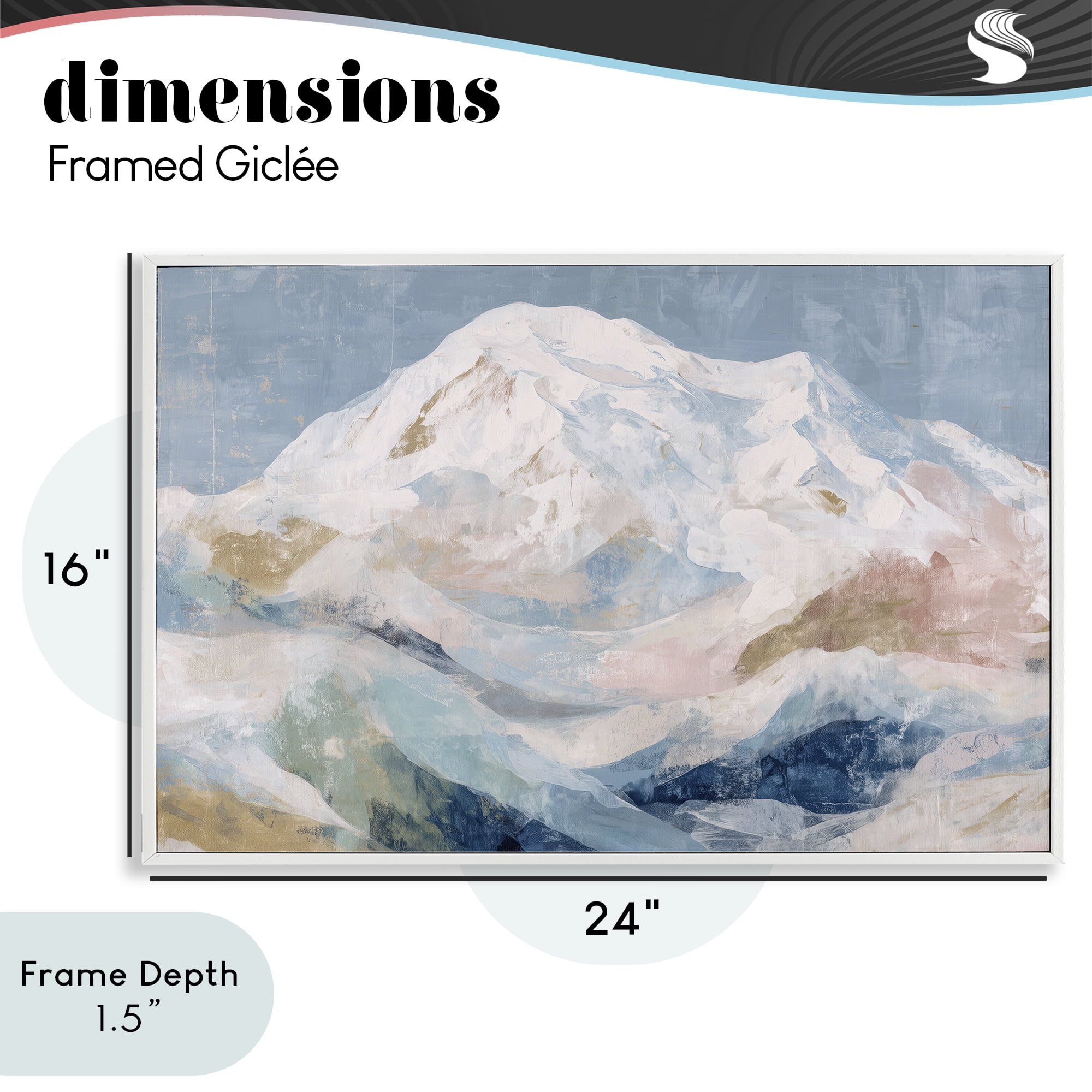 Stupell Industries Icy Mountain Range at Dusk White Framed Giclee Art, design by Chromatic Storm Studio