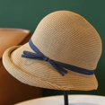 thumbnail image 6 of CoCopeaunts Sunshade Straw Bucket Hat for Women Summer Retro Foldable Basin Cap Literary Fisherman Hat Casual Sun Cap Bow Belt, 6 of 8