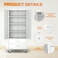 thumbnail image 5 of Supeer Lockable Rolling Metal Storage Cabinet with 2 Drawers and 2 Doors, White, 72 inches, 5 of 8