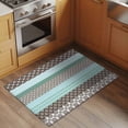 thumbnail image 3 of Boho Geometric Bathroom Mats 2x3 FT, Non Slip Small Kitchen Mat, Turquoise Green Brown Tribal Stripes Washable Soft Backed Front Door Throw Rugs Non-Shedding Indoor Outdoor Doormat for Entryway Sink, 3 of 8