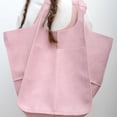 thumbnail image 1 of AMERTEER Women‘s PU Shoulder Bag Large Capacity Bucket Tote Soft Satchel Splicing Design, 1 of 3