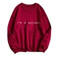 thumbnail image 2 of SwiftWear I'm A Delight Letter Print Sweatshirts for Women Oversized Hoodie Long Sleeve Crewneck Pullover Tops Fashion Fall Tops XL, 2 of 4