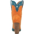 thumbnail image 5 of Dingo Women's Spicy Underlay Suede Leather Western Booties Snip Toe Orange 7 M  US, 5 of 7
