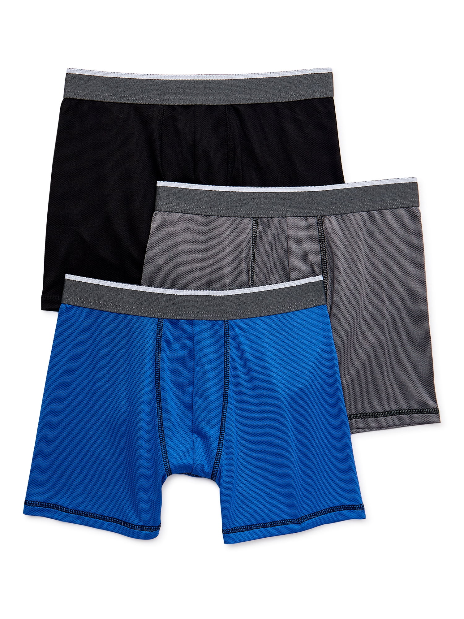 Wonder Nation Boys Boxer Brief Solid Underwear, 3Pack, Sizes SXL