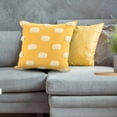 thumbnail image 3 of LR Home Ox Bay Hand-stitched Yellow/Cream Dot All-Natural Cotton Pillow Cover, 3 of 9
