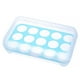 thumbnail image 3 of Matsuzay Caja de almacenamiento de huevos de plástico de 15 rejillas, soporte para huevos, contenedor portátil de almacenamiento de alimentos, nevera de Organizadores de utensilios de cocina Azul Matsuzay HA005026-03, 3 of 6