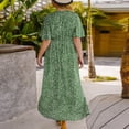 thumbnail image 4 of Jusqu'à 65 % de Rabais! Robes d'Été Mode pour Femmes 2024 Grande Taille Manches Courtes Col en V Ample Longue Robe, 4 of 4