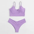 thumbnail image 6 of Jacenvly 2024 Bikinis for Juniors 2 Piece Clearance Breathable Bra Pad No Steel Quick Drying Single Wearing Floral Bikini Swimsuit Split Suit Solid New Style Beach Bikini Wrap Purple, 6 of 6