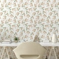 thumbnail image 2 of Ambesonne Botanical Peel & Stick Wallpaper for Home, Falling Leaves Vintage, 13"x72", Reseda Green and Salmon, 2 of 5