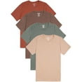 thumbnail image 1 of Bolter Mens 4-Pack Crew Neck T-Shirts Cotton Poly Blend (Large, H. Earth), 1 of 8