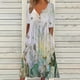 thumbnail image 1 of ICHUANYI Clearance Fashion Women Summer Printing Causal V-Neck Button Short Sleeve Vacation Pockets Dress(Green, XXL) ICHUANYI WER2023080803194, 1 of 5