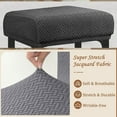 thumbnail image 4 of Rectangle Stretch Counter Height Barstool Slipcovers Rectangular Vanity Stool Cover Kitchen Counter Saddle Seat Cover 2PC Dark Gray, 4 of 7