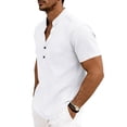 thumbnail image 4 of XAOFW Men's Summer Shirts Casual Short Sleeve Breathable Button Down Shirt Relaxed Fit Placket Shirts For Outdoor And Daily Wear Trendy Tops XXXL, 4 of 9