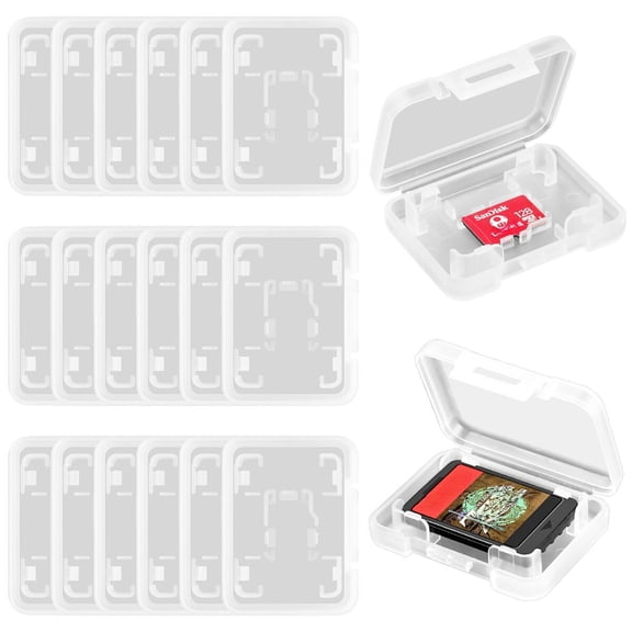 ASTONEY 20PCS Switch Game Case Storage for Nintendo Switch/OLED/Lite , Portable Single Game Dedicated TF Card Storage Holder Mini Case Protective Clear Box for Nintendo Switch Lite OLED